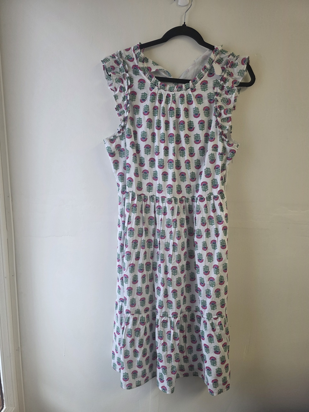 Girls White Pineapple Print Ruffle Dress